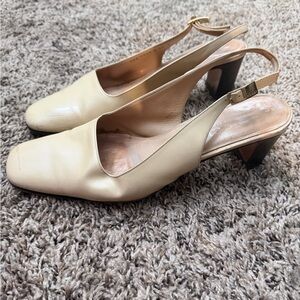 Elegant Cream Slingback Heels